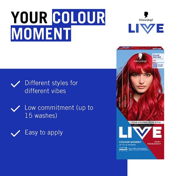 Schwarzkopf LIVE 092 Pillar Box Red Semi-Permanent Hair Dye