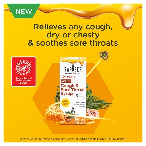 Zarbee's Adult Cough & Sore Throat Syrup 150Ml