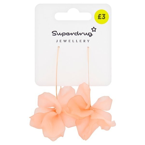 Superdrug Coral Flower Statement Earrings