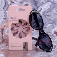 Superdrug Studio Texture Clear False Nails Black