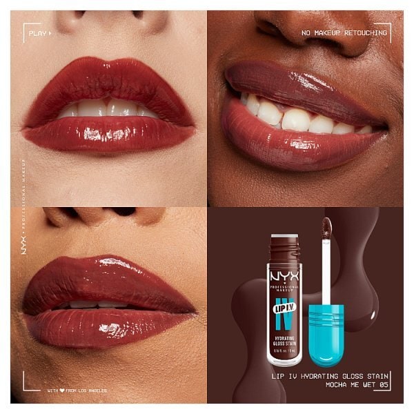 NYX Lip IV Hydrating Gloss Stain Lip Gloss Mocha Me Wet 5ml