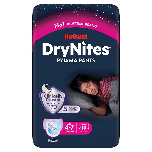 Huggies DryNites 4-7 Years Girl's Pyjama Pants x 10