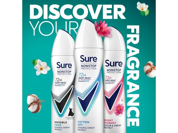 Sure Nonstop Protection Cotton Dry Anti-Perspirant Aerosol 150 ml
