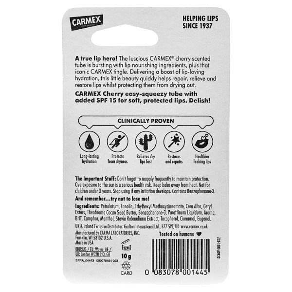 Carmex Moisturising Lip Balm Cherry SPF 15 10g