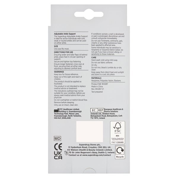 Superdrug Adjustable Ankle Support