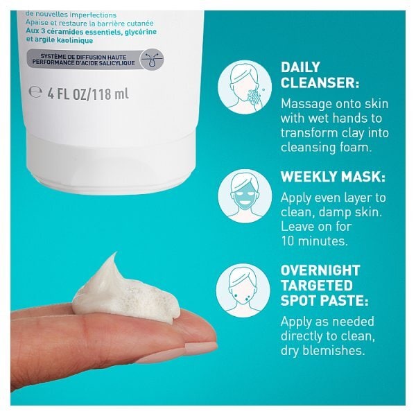 CeraVe Blemish Clay To Foam Cleanser 118ml
