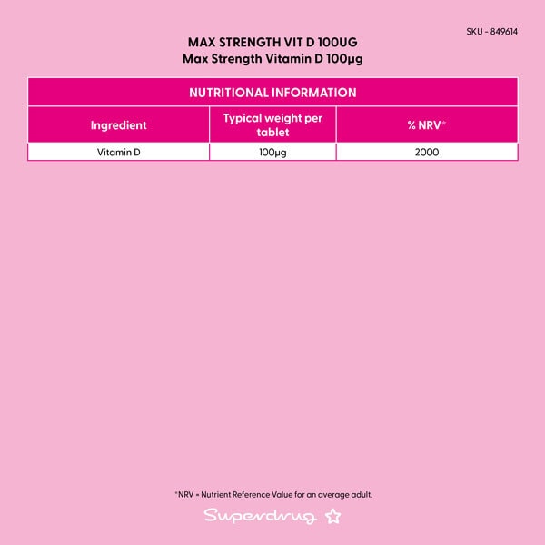 Superdrug Max Strength Vitamin D 100æg 90s