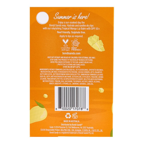 Bondi Sands Spf 50+ Lip Balm Mango 10G