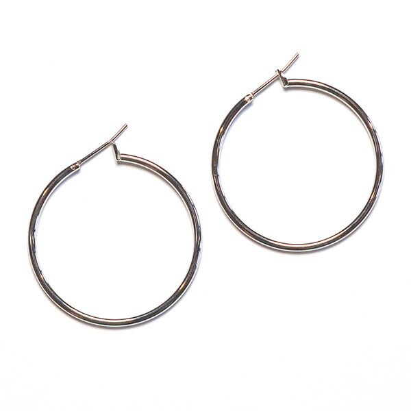 Sensation Jewellery Extra Large Rhodium Plated Hoop