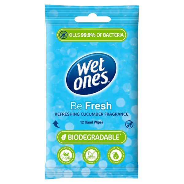 Wet Ones Antibacterial Biodegradable Hand Wipes x12