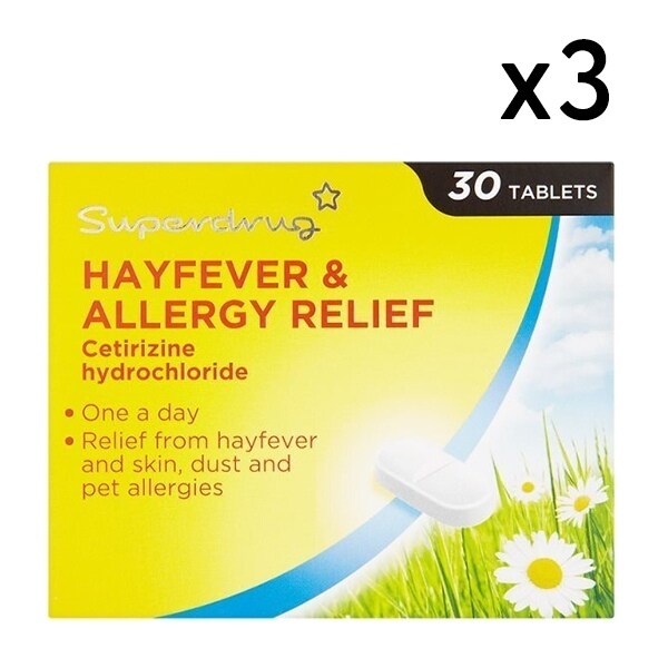 Superdrug Hayfever & Allergy Cetrizine 3 Month Supply Bundle