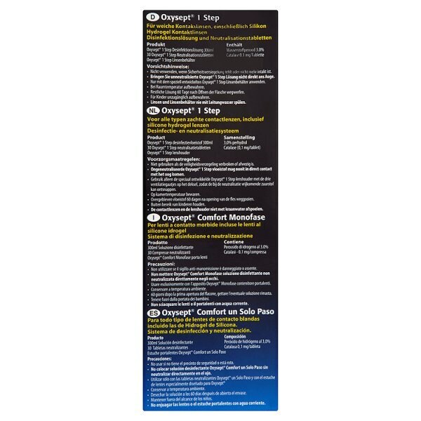 Oxysept 1 Step Contact Lenses Disinfecting Solution 30 Days