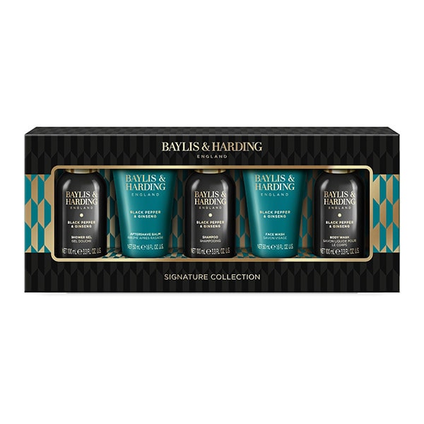 Baylis & Harding Black Pepper & Ginseng Mens Grooming Gift Set 5 Piece