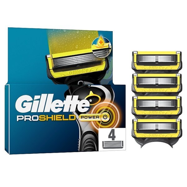 Gillette Proshield Power Men's Razor Blade Refills, 4 Count