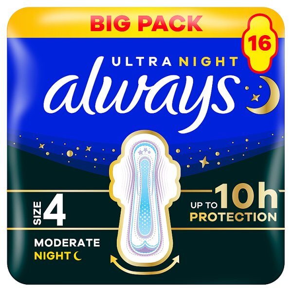 Always Ultra Sanitary Towels Secure Night Wings Size 4 16CT