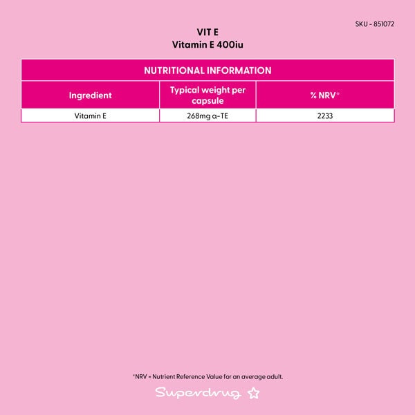 Superdrug Vitamin E 400iu 30s