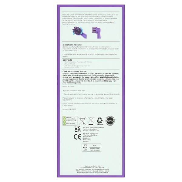 Pro Care Purple Infinity Electric Toothbrush