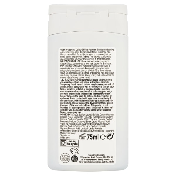 S/D EFFECTS PLAT BLONDE 1111 TONER 75ML