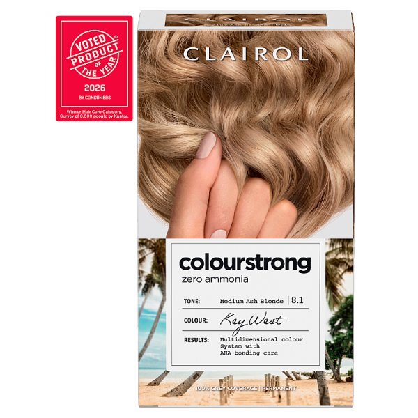 Clairol Colour Strong Permanent Hair Dye 8.1 Medium Ash Blonde