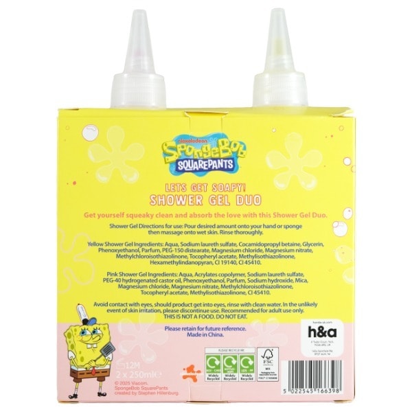 Spongebob Shower Gel Duo 2 X 250Ml