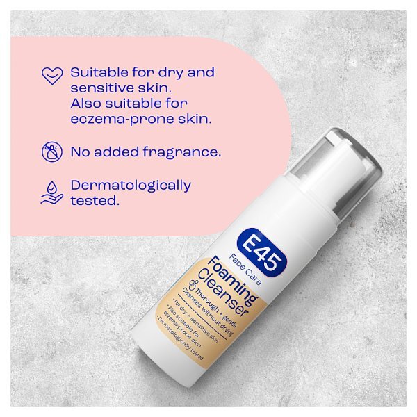 E45 Face Foaming Cleanser For Dry & Sensitive Skin 150ml