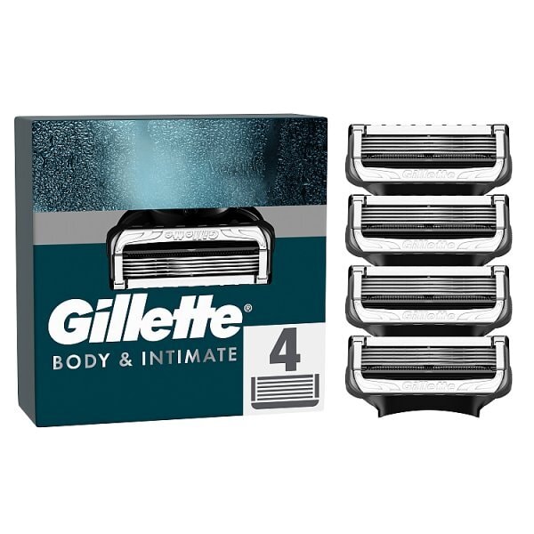 DNR Gillette Intimate Men's Razor Blades Refills, 4 Pack