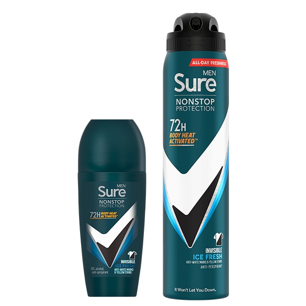 Sure Men Nonstop Invisible Ice Roll & Spray Bundle