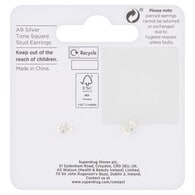 Superdrug Silver Tone Square Stud Earrings