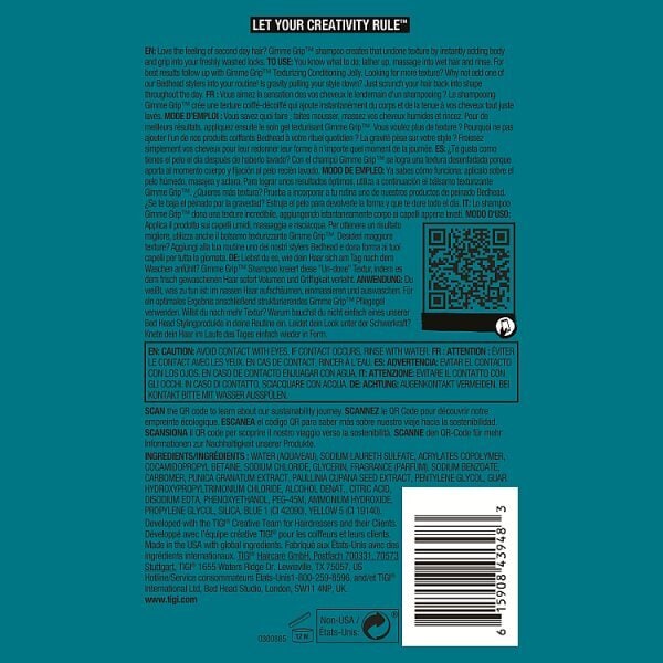 TIGI Gimme Grip Texturising Shampoo 400ml
