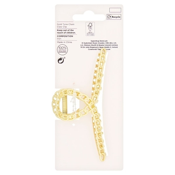 Studio London Gold Tone Chain Claw Clip