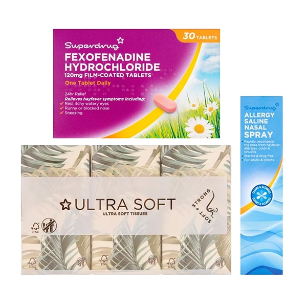 Superdrug Allergy and Nasal Spray Bundle including Fexofenadine Tablets