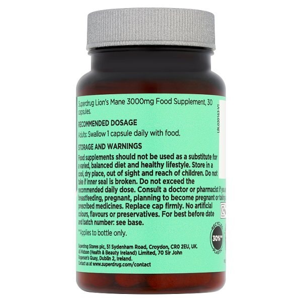 Superdrug Lions Mane 3000mg 30s