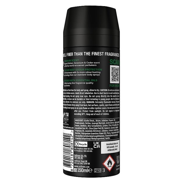 Lynx Fine Fragrance Collecion White Vetiver Body Spray 150Ml