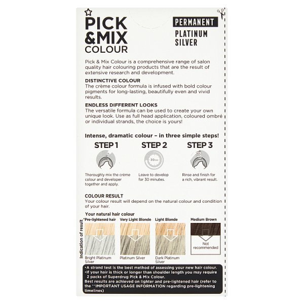 Pick & Mix Permanent Hair Dye Platinum Silver