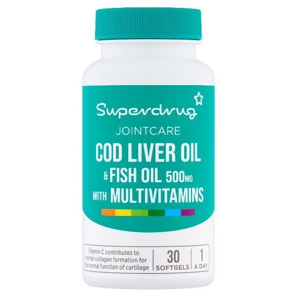 Superdrug Cod Liver Oil 500mg & Multivitamins 30s