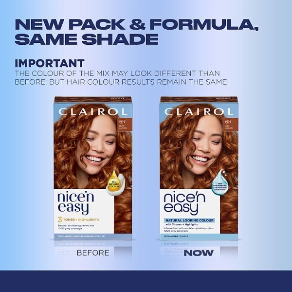 Clairol Nice'N Easy Crème Permanent Hair Dye 6R Light Auburn