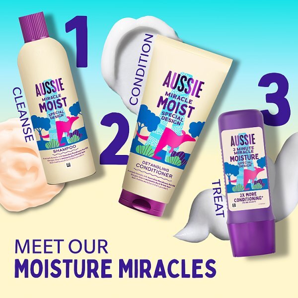 Aussie Miracle Moist Shampoo 300Ml Moisture Quenching