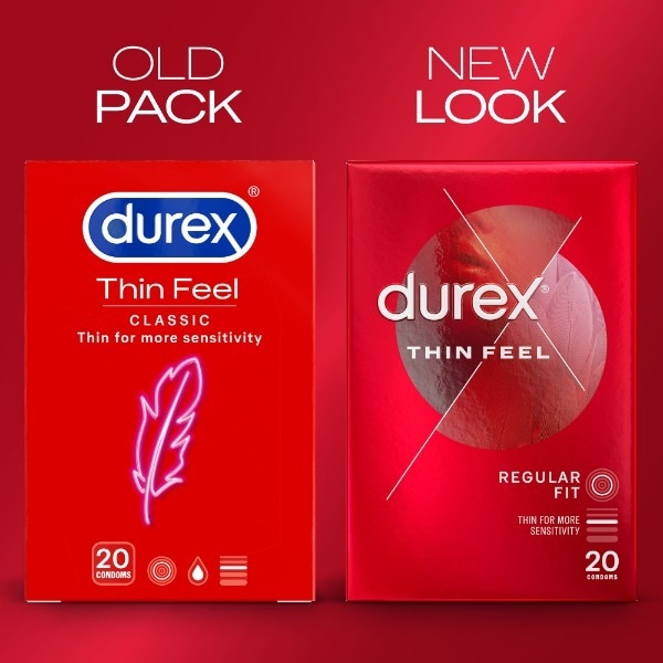 Durex Thin Feel Condoms Enhanced Sensitivity Regular Fit 20s