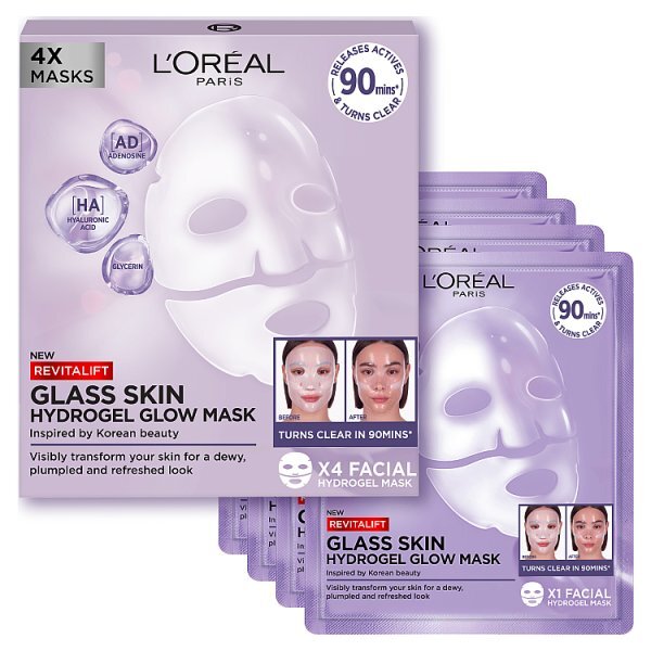 L'Oréal Paris Revitalift Filler Hydrogel Glow Mask 4 Pack