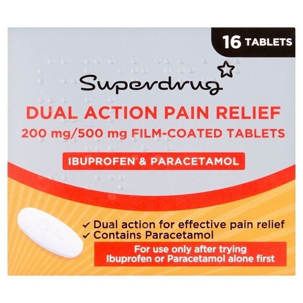 Superdrug Ibuprofen & Paracetamol Tablets 16 Pack