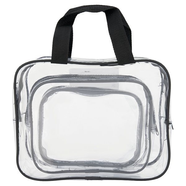 Superdrug Make Up Bags Clear x3