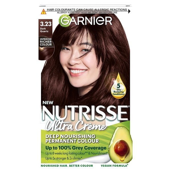 Garnier Nutrisse Permanent Hair Dye Dark Quartz Brown 3.23