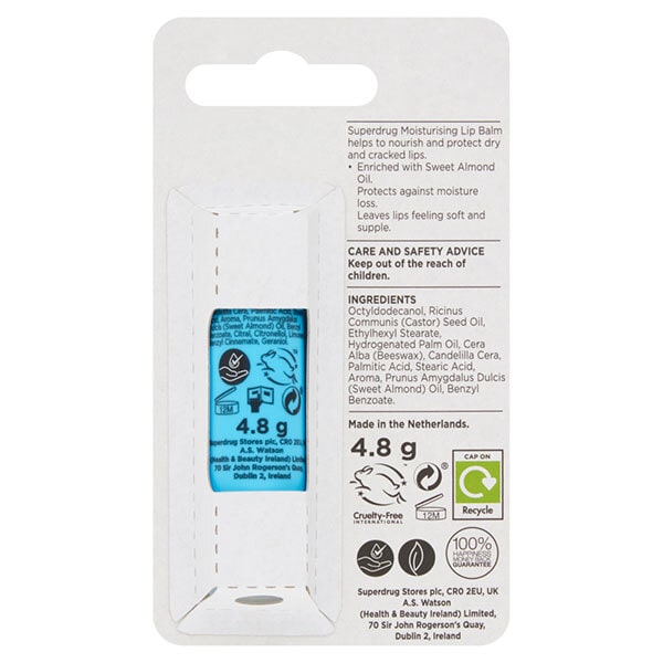 Superdrug Blue Lip Balm Stick 4.8g