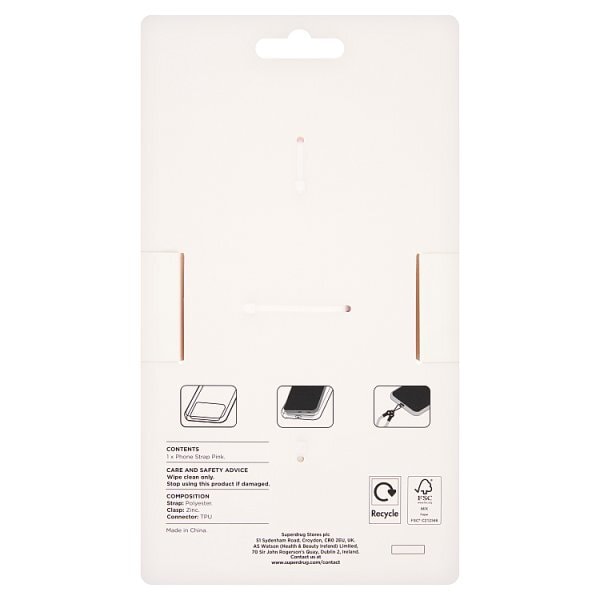 Superdrug Pink Phone Strap