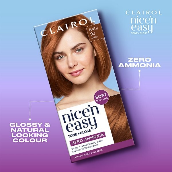 Clairol Nice'n Easy Tone+Gloss Semi-Permanent Hair Dye 645/92 Amber