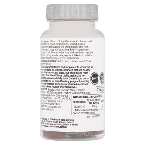 Superdrug Vegan Vitamin C Gummies 30s