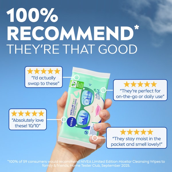 NIVEA MicellAir Cleansing Face Wipes 25 Pack