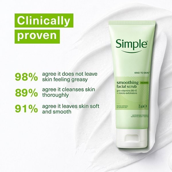 Simple Kind to Skin Smoothing Facial Scrub 75ml