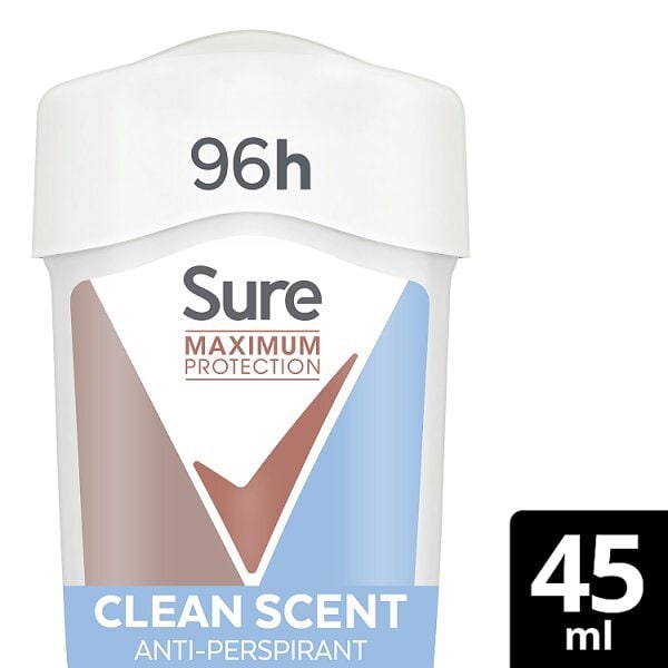 Sure Maximum Protection Clean Scent Anti-Perspirant Cream 45 ml