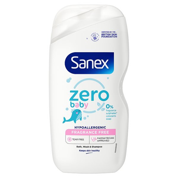 Sanex Zero% Baby Bath Foam & Shampoo 450Ml